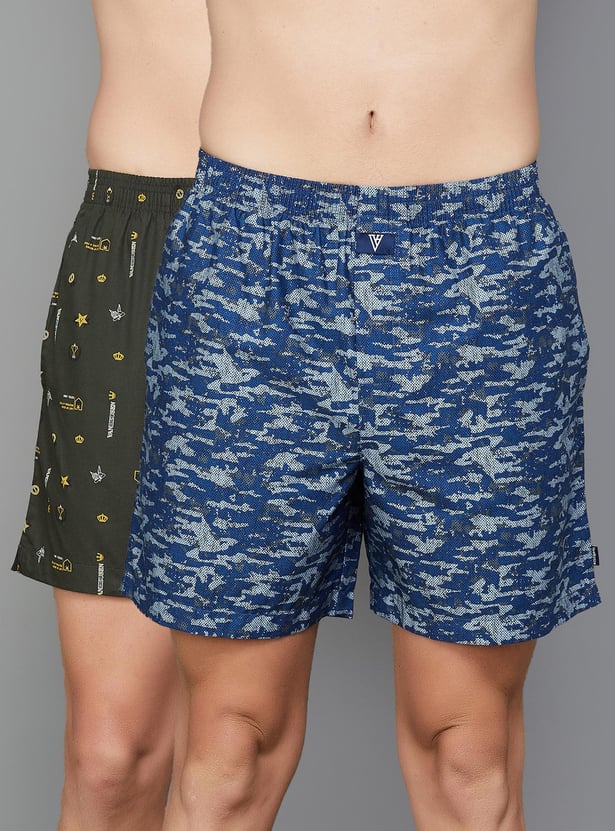 VAN HEUSEN Men Printed Boxers - Pack of 2