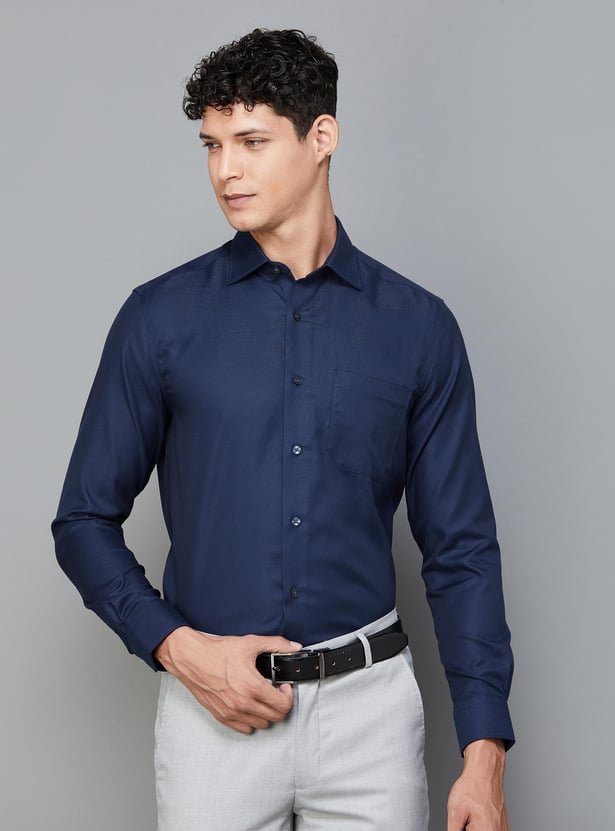 LOUIS PHILIPPE Men Textured Regular Fit Formal Shirt