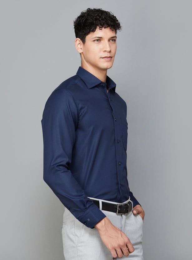 LOUIS PHILIPPE Men Textured Regular Fit Formal Shirt