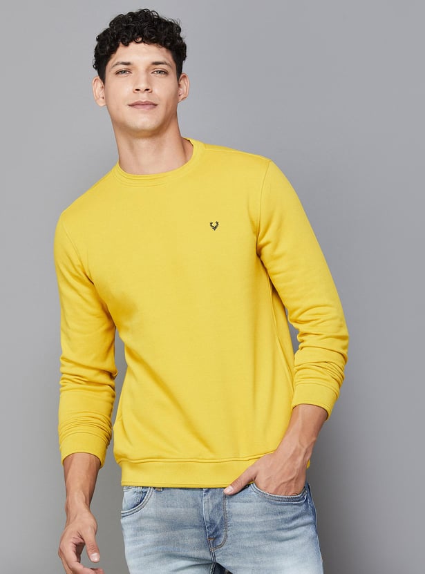 ALLEN SOLLY Men Solid Crew Neck Sweatshirt