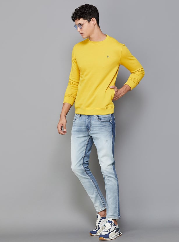ALLEN SOLLY Men Solid Crew Neck Sweatshirt