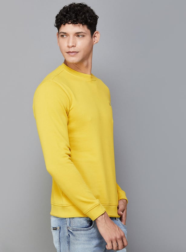 ALLEN SOLLY Men Solid Crew Neck Sweatshirt