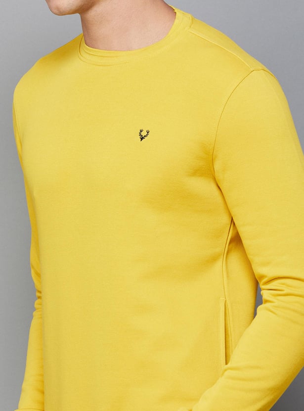 ALLEN SOLLY Men Solid Crew Neck Sweatshirt