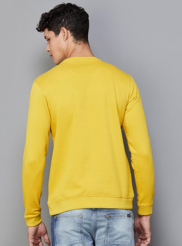ALLEN SOLLY Men Solid Crew Neck Sweatshirt