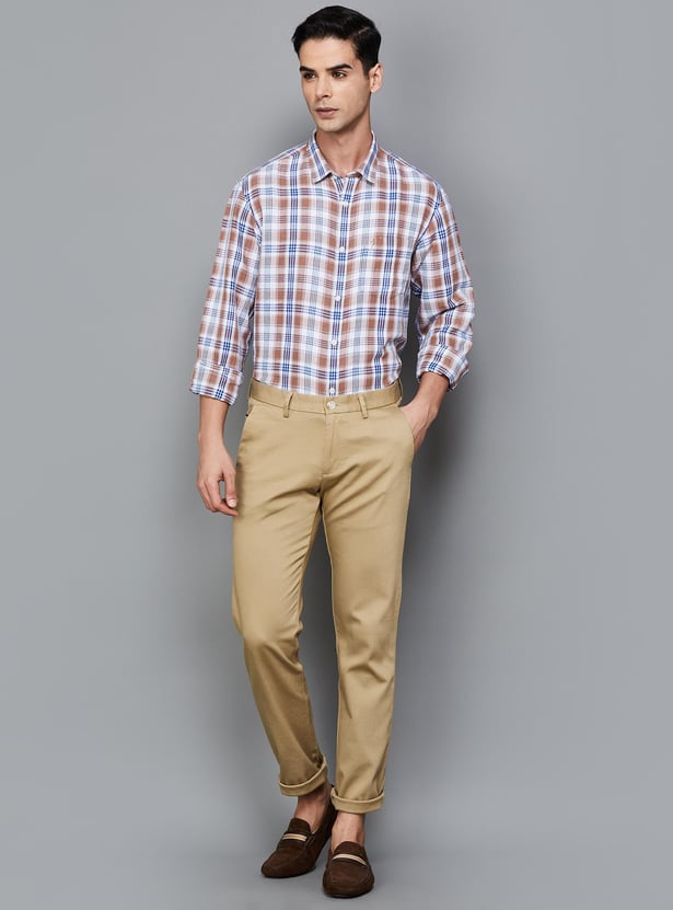 INDIAN TERRAIN Men Checked Slim Fit Casual Shirt