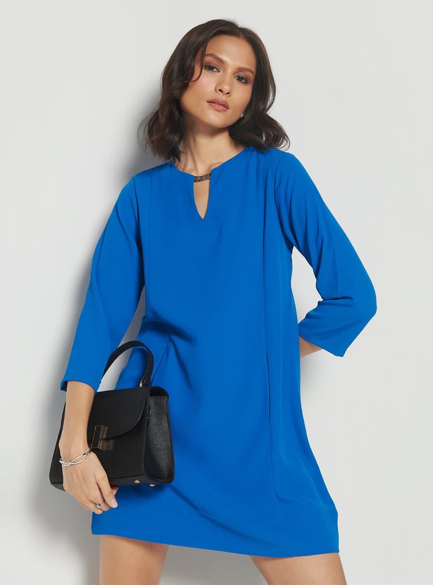 AND Women Solid Shift Dress
