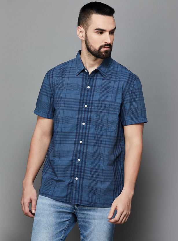AMERICAN EAGLE Men Checked Regular Fit Casual Shirt