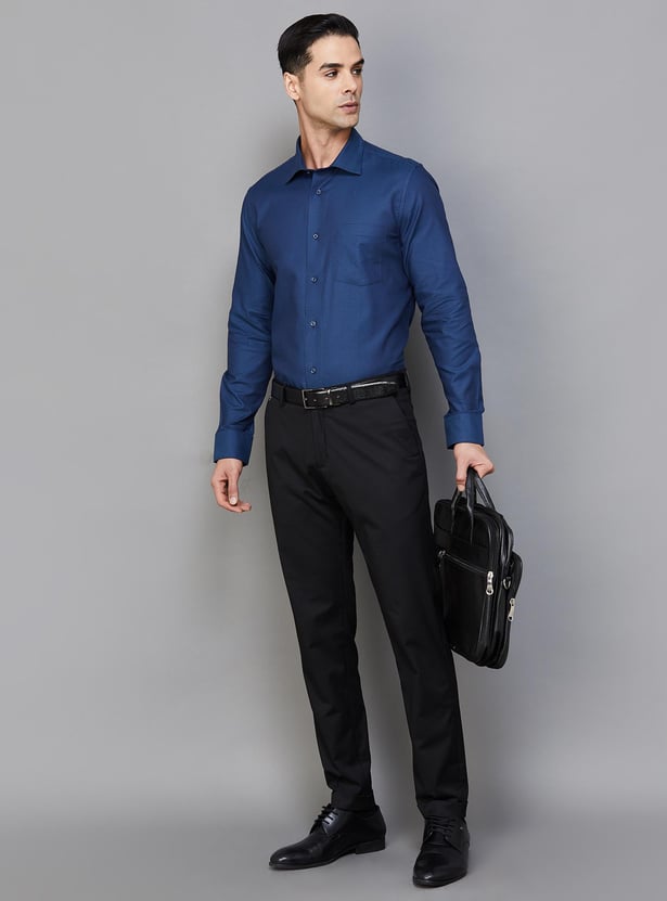 BLACKBERRYS Men Striped Super Slim Fit Formal Trousers