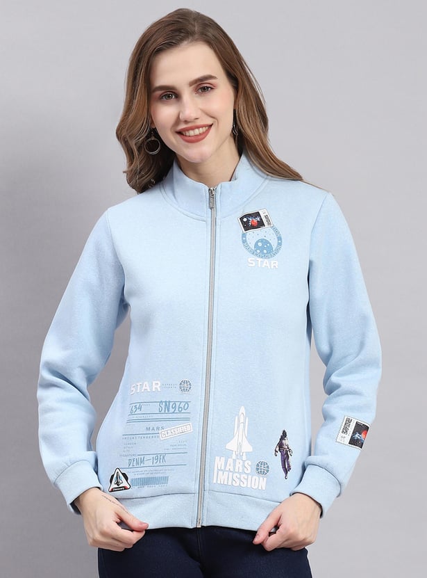 Buy MONTE CARLO Women Printed Zipped Sweatshirt from Monte Carlo at just INR 2395.0