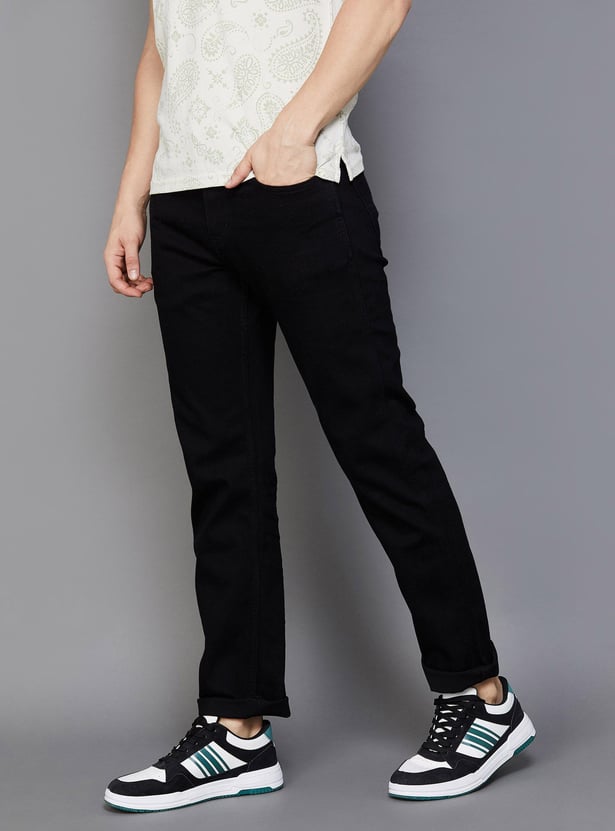 FLYING MACHINE Men Solid Regular Straight Jeans