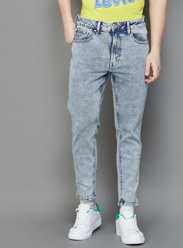 FLYING MACHINE Men Acid Washed Relaxed Tapered Fit Jeans