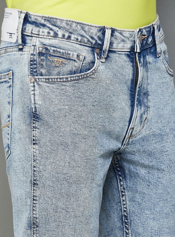 FLYING MACHINE Men Acid Washed Relaxed Tapered Fit Jeans