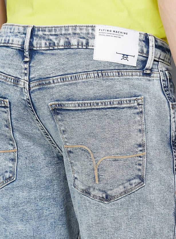FLYING MACHINE Men Acid Washed Relaxed Tapered Fit Jeans