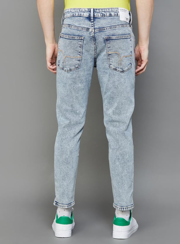 FLYING MACHINE Men Acid Washed Relaxed Tapered Fit Jeans