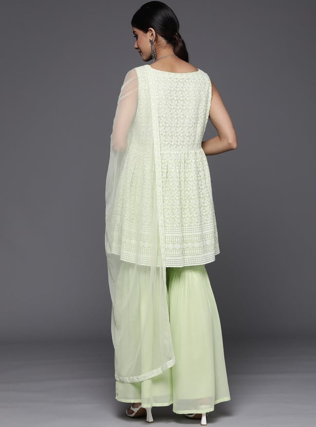 LIBAS Women Embroidered A-line Kurta Set