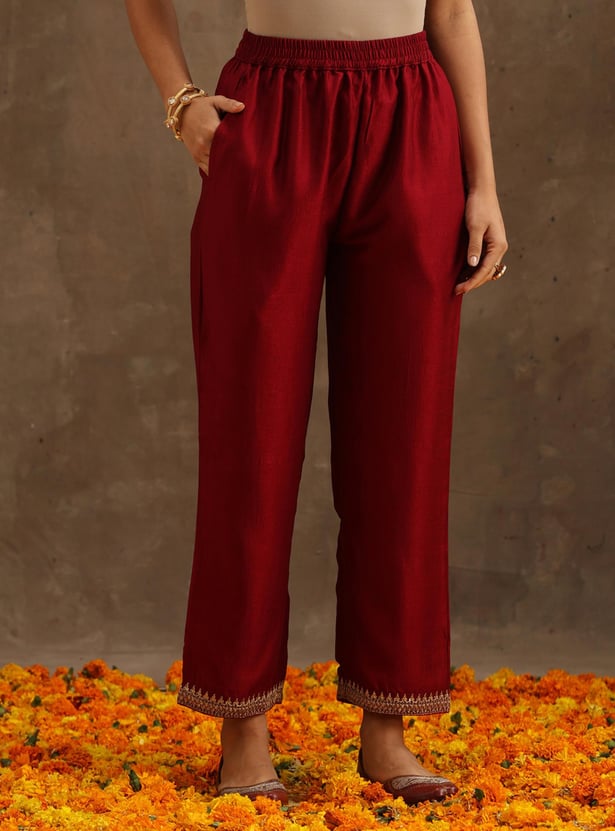 LIBAS Women Embroidered Straight Kurta Set