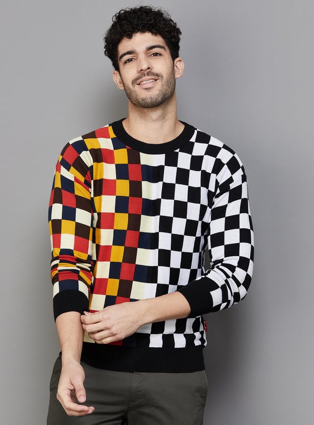 UNITED COLORS OF BENETTON Men Checked Sweater