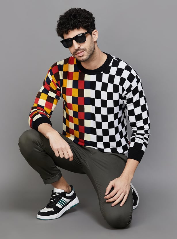 UNITED COLORS OF BENETTON Men Checked Sweater