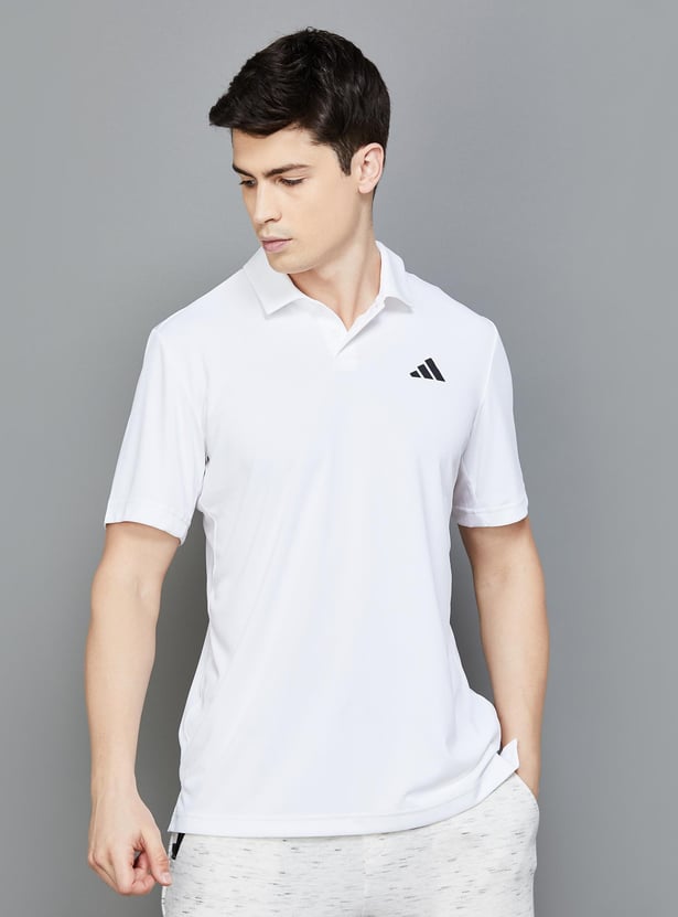 ADIDAS Men Solid Polo T-shirt
