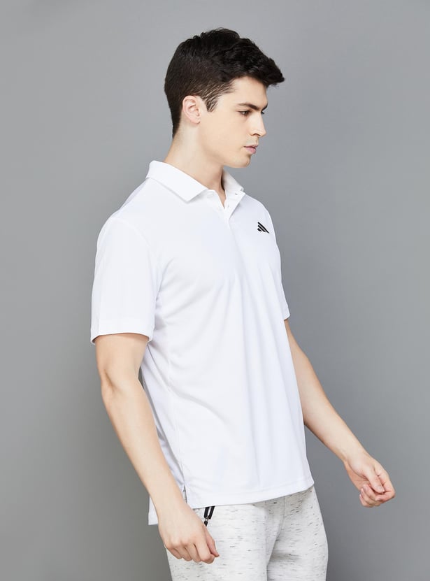 ADIDAS Men Solid Polo T-shirt