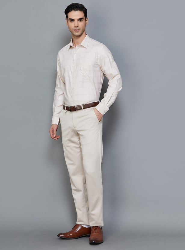 ARROW Men Checked Regular Fit Cotton Formal Shirt