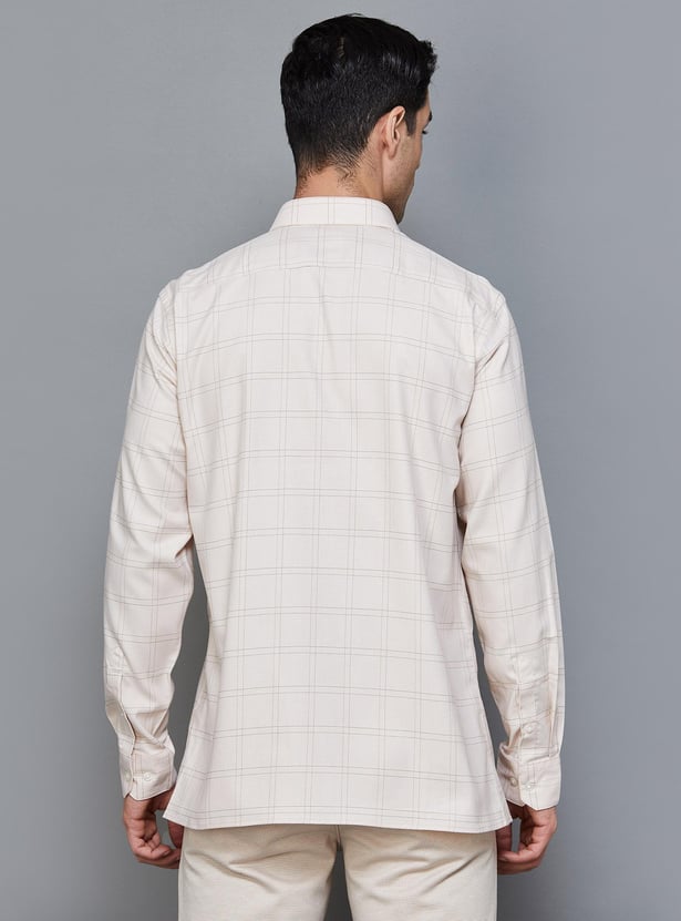 ARROW Men Checked Regular Fit Cotton Formal Shirt