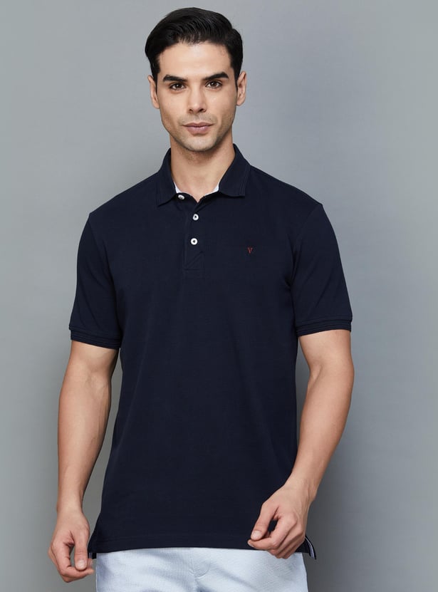 VH SPORTS Men Solid Regular Fit Polo T-shirt