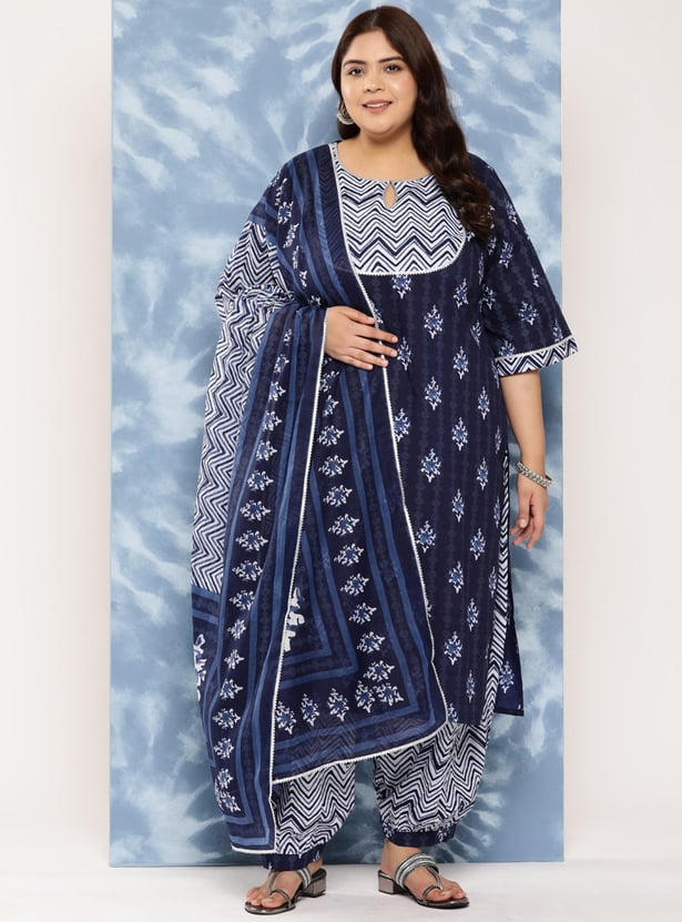 Buy EXTRA LOVE BY LIBAS Women Printed Straight Kurta Set from Extra