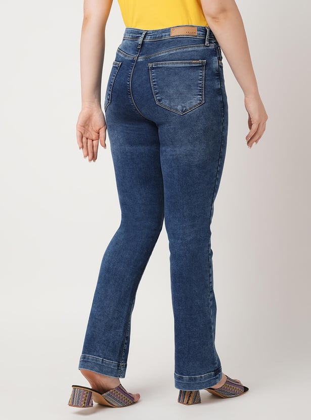 KRAUS Women Medium Washed Flared Jeans