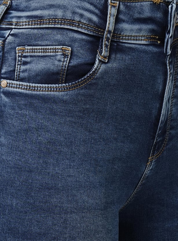 KRAUS Women Medium Washed Flared Jeans