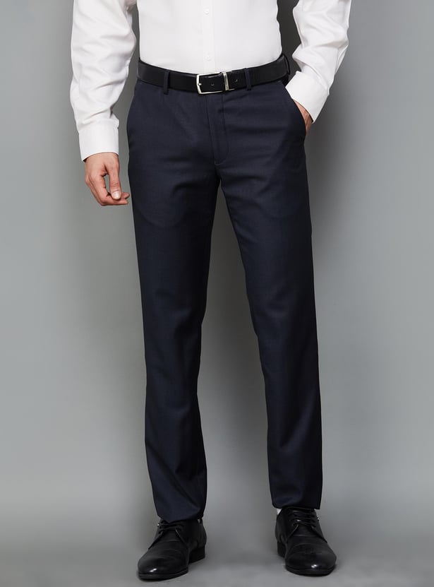 VAN HEUSEN Men Slim Fit Formal Trousers
