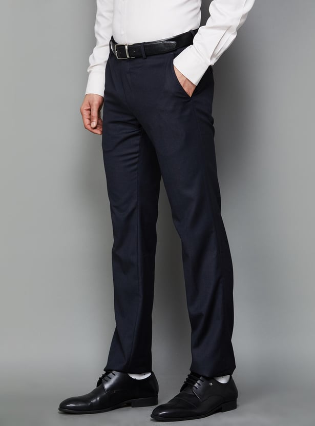 VAN HEUSEN Men Slim Fit Formal Trousers