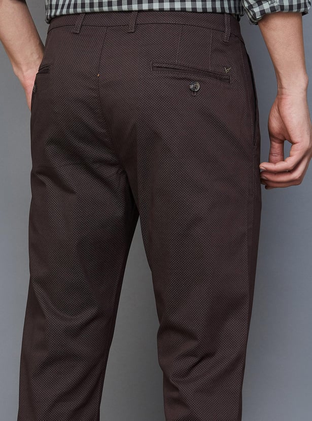 BLACKBERRYS CASUAL Men Printed Slim Straight Casual Trousers