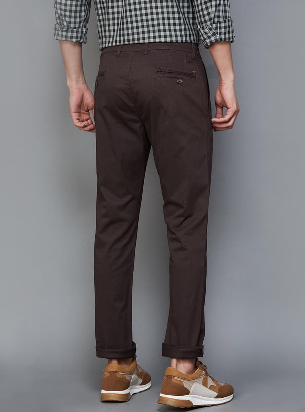 BLACKBERRYS CASUAL Men Printed Slim Straight Casual Trousers