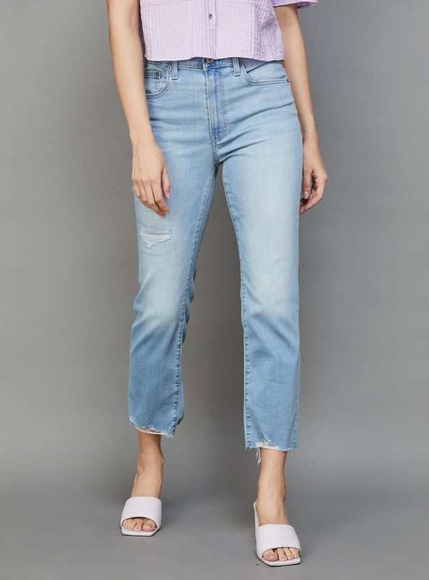 LEVI'S Women Stonewashed Straight Fit Jeans