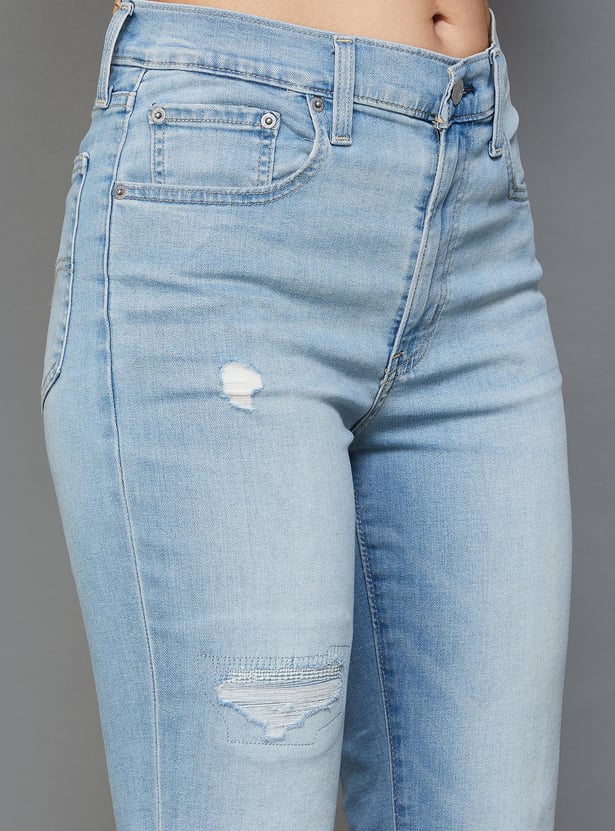 LEVI'S Women Stonewashed Straight Fit Jeans