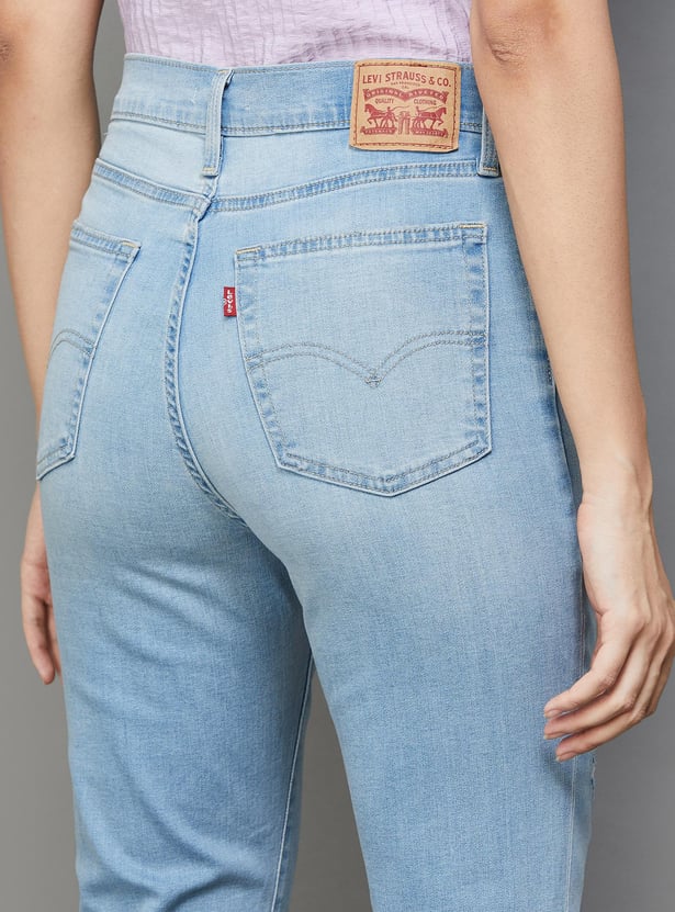 LEVI'S Women Stonewashed Straight Fit Jeans