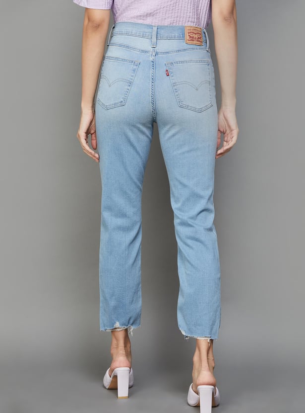 LEVI'S Women Stonewashed Straight Fit Jeans