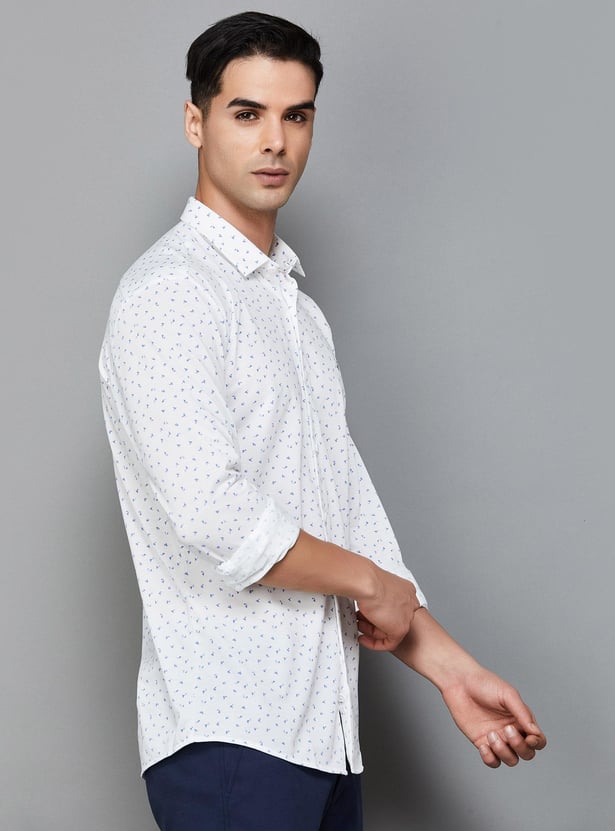 ALLEN SOLLY Men Printed Slim Fit Casual Shirt