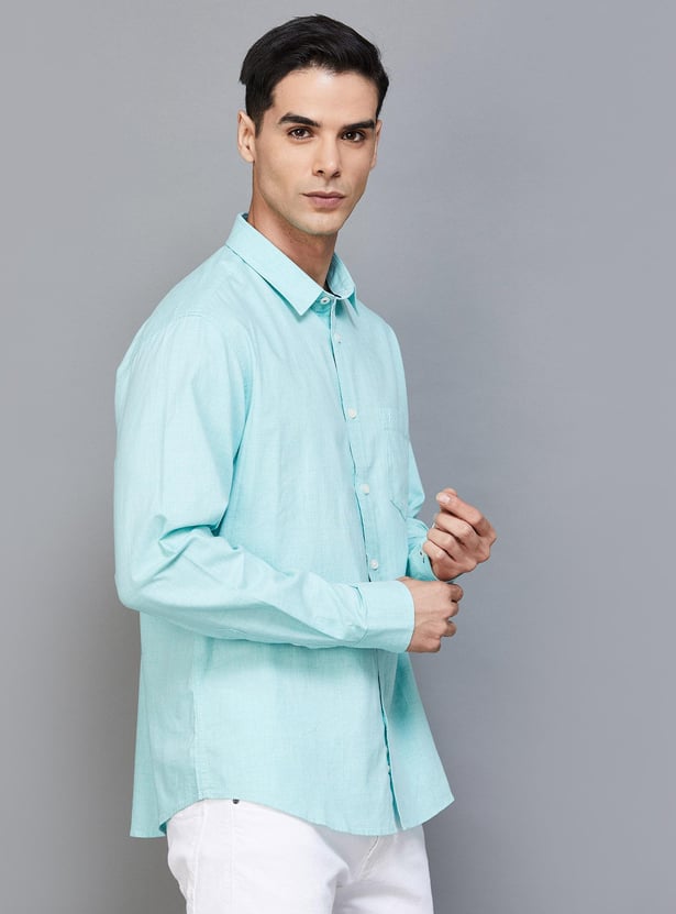 INDIAN TERRAIN Men Solid Slim Fit Casual Shirt