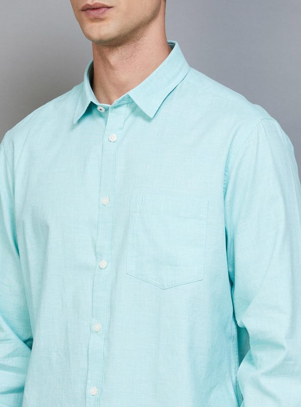 INDIAN TERRAIN Men Solid Slim Fit Casual Shirt