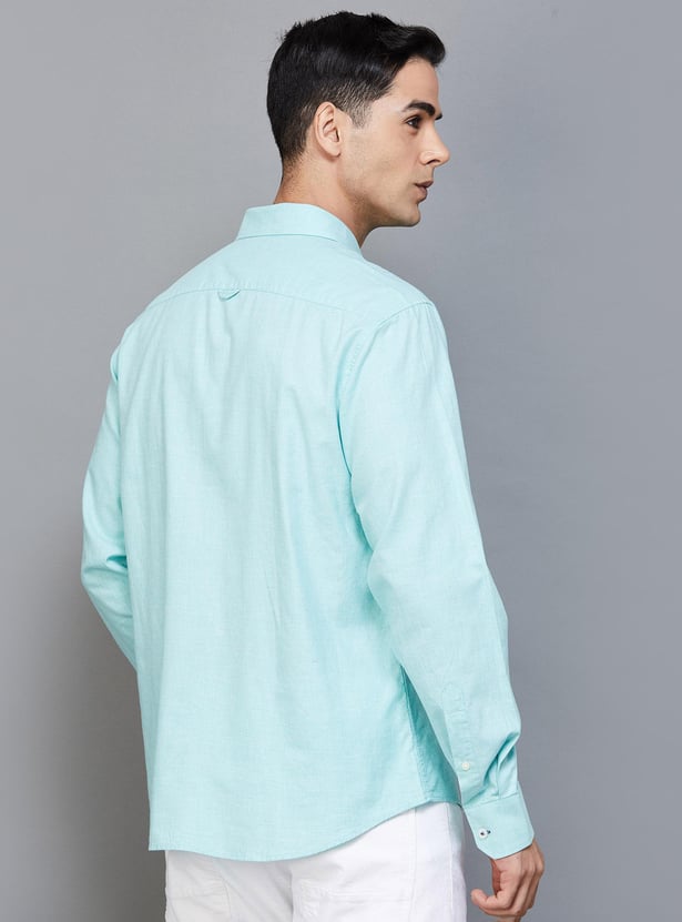 INDIAN TERRAIN Men Solid Slim Fit Casual Shirt