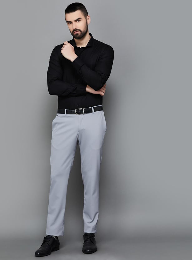 BLACKBERRYS Men Textured Slim Fit Formal Shirt