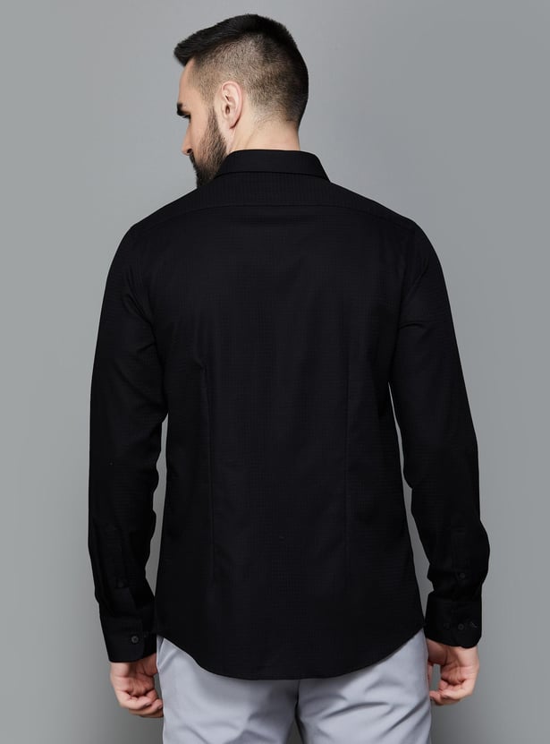 BLACKBERRYS Men Textured Slim Fit Formal Shirt
