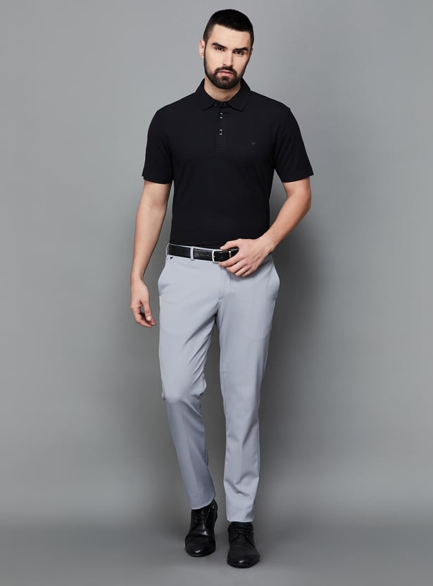 BLACKBERRYS Men Solid Slim Fit Polo T-shirt