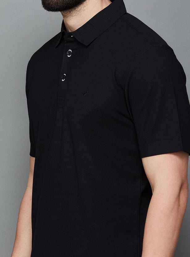 BLACKBERRYS Men Solid Slim Fit Polo T-shirt