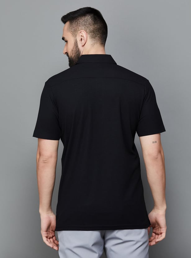 BLACKBERRYS Men Solid Slim Fit Polo T-shirt
