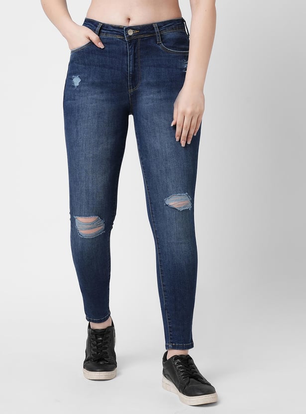 KRAUS Women Distressed Skinny Fit Jeans