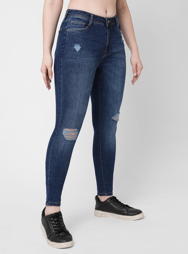 KRAUS Women Distressed Skinny Fit Jeans