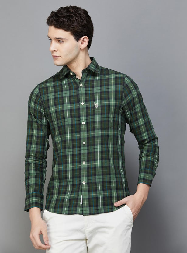 U.S. POLO ASSN. Men Checked Regular Fit Casual Shirt